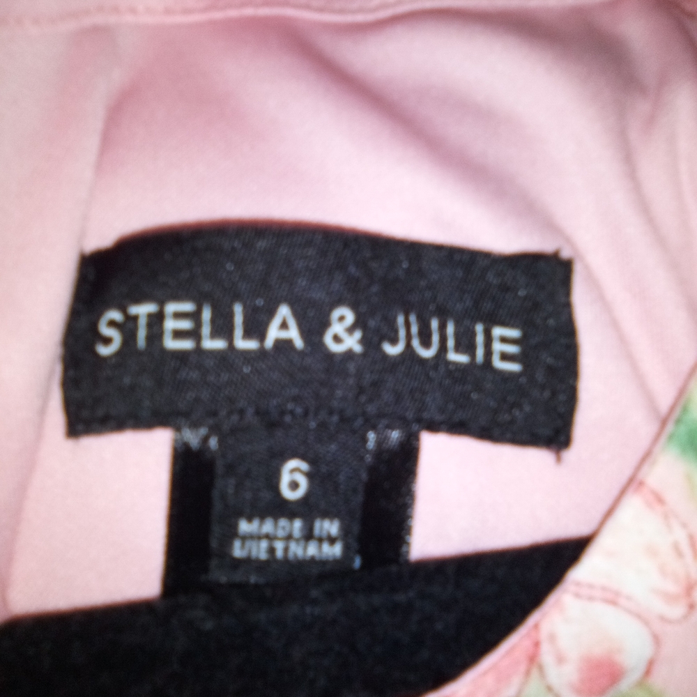 Stella & Julie Cottagecore Soft Color Palette Botanical Print Maxi Dress Size 6 - Picture 5 of 5
